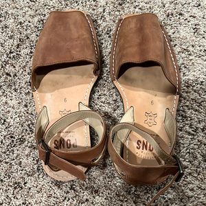 Pons Avarca Ankle Wrap Sandals - Brown Color - Size 9